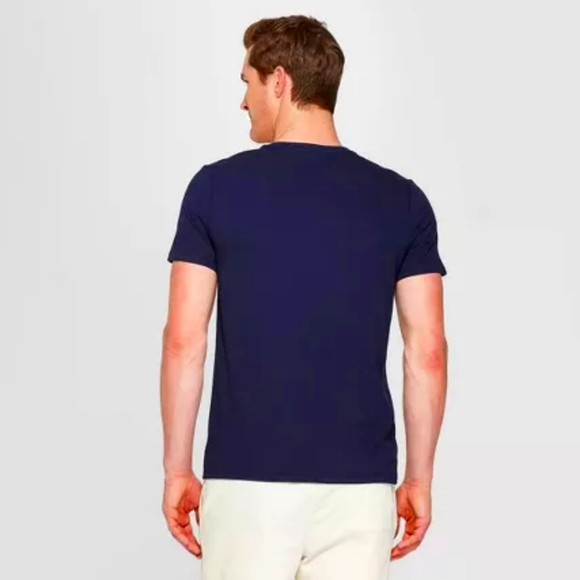 3for$19 Navy Blue Lyndale Short Sleeve V-Neck T-Shirt by Goodfellow - Picture 2 of 6